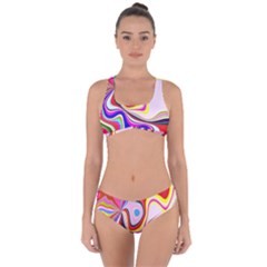 Colourful Abstract Background Design Criss Cross Bikini Set by Nexatart