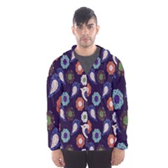 Cute Birds Seamless Pattern Hooded Wind Breaker (men) by Nexatart