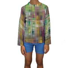 Woven Colorful Abstract Background Of A Tight Weave Pattern Kids  Long Sleeve Swimwear by Nexatart