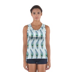 Background Of Beautiful Peacock Feathers Women s Sport Tank Top  by Nexatart