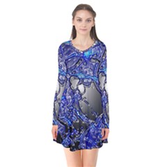 Blue Silver Swirls Flare Dress by LokisStuffnMore