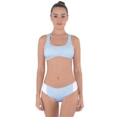 Blue Red Circle Polka Criss Cross Bikini Set by Mariart