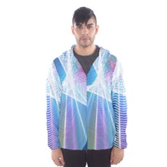 Light Means Net Pink Rainbow Waves Wave Chevron Green Blue Sky Hooded Wind Breaker (men) by Mariart