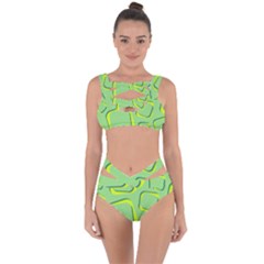 Shapes Green Lime Abstract Wallpaper Bandaged Up Bikini Set  by Mariart