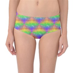 Painted Rainbow Pattern Mid-waist Bikini Bottoms