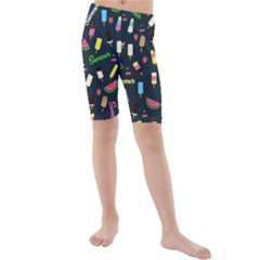 Summer Pattern Kids  Mid Length Swim Shorts by Valentinaart