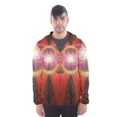 Liquid Sunset, A Beautiful Fractal Burst Of Fiery Colors Hooded Wind Breaker (men) by jayaprime