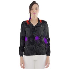 Black Camo Shot Spot Paint Wind Breaker (women) by Mariart