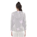 Butterfly Silhouette Organic Prints Linen Metallic Synthetic Wall Pink Hooded Wind Breaker (Women) View2