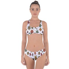 Flower Floral Sunflower Rose Pattern Base Criss Cross Bikini Set by Mariart
