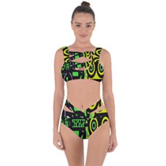 Half Grower Banner Polka Dots Circle Plaid Green Black Yellow Bandaged Up Bikini Set  by Mariart