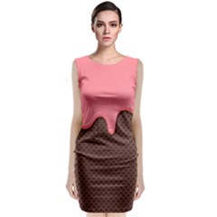 Ice Cream Pink Choholate Plaid Chevron Classic Sleeveless Midi Dress by Mariart