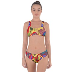 Line Star Polka Dots Plaid Circle Criss Cross Bikini Set by Mariart