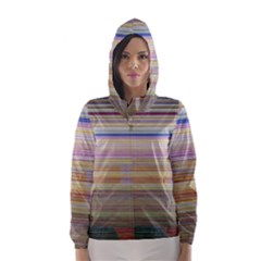 Shadow Faintly Faint Line Included Static Streaks And Blotches Color Hooded Wind Breaker (women) by Mariart