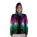 Anodized Rainbow Eyes And Metallic Fractal Flares Hooded Wind Breaker (Women) View1