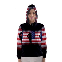 Honor Our Heroes On Memorial Day Hooded Wind Breaker (women) by Catifornia