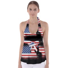 Honor Our Heroes On Memorial Day Babydoll Tankini Top by Catifornia