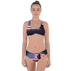 Honor Our Heroes On Memorial Day Criss Cross Bikini Set by Catifornia