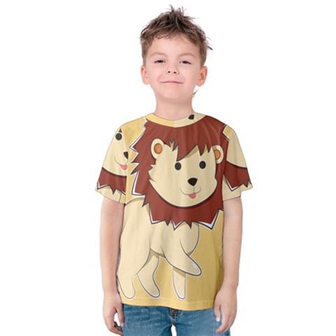 Happy Cartoon Baby Lion Kids  Cotton Tee by Catifornia