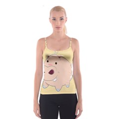 Happy Cartoon Baby Hippo Spaghetti Strap Top by Catifornia