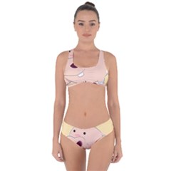 Happy Cartoon Baby Hippo Criss Cross Bikini Set by Catifornia