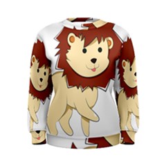 Happy Cartoon Baby Lion Women s Sweatshirt by Catifornia