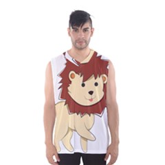 Happy Cartoon Baby Lion Men s Basketball Tank Top by Catifornia