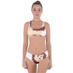 Happy Cartoon Baby Lion Criss Cross Bikini Set by Catifornia