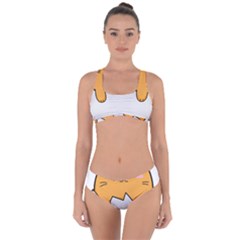 Yellow Cat Egg Criss Cross Bikini Set by Catifornia