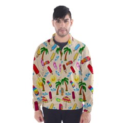 Beach Pattern Wind Breaker (men) by Valentinaart