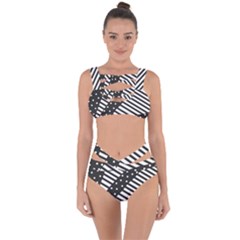 Ambiguous Stripes Line Polka Dots Black Bandaged Up Bikini Set  by Mariart