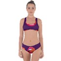 Lip Vector Hipster Example Image Star Sexy Purple Red Criss Cross Bikini Set View1