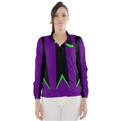 Rays Light Chevron Purple Green Black Line Wind Breaker (women) by Mariart