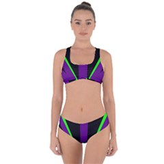 Rays Light Chevron Purple Green Black Line Criss Cross Bikini Set by Mariart