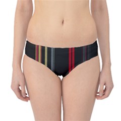 Stripes Line Black Red Hipster Bikini Bottoms by Mariart