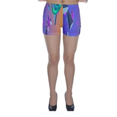 Triangle Wave Rainbow Skinny Shorts by Mariart