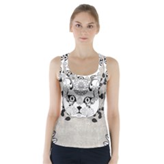 Wonderful Sugar Cat Skull Racer Back Sports Top by FantasyWorld7