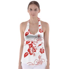 Hawaiian Flower Red Sunflower Babydoll Tankini Top by Mariart