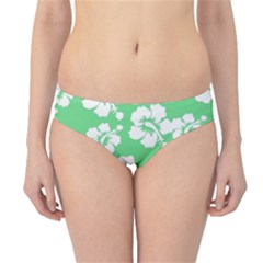 Hibiscus Flowers Green White Hawaiian Hipster Bikini Bottoms by Mariart