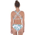 Hibiscus Flowers Green White Hawaiian Blue Criss Cross Bikini Set View2