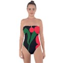 Illustrators Portraits Plants Green Red Polka Dots Tie Back One Piece Swimsuit View1