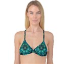 Peacock Throne Flower Green Tie Dye Kaleidoscope Opaque Color Reversible Tri Bikini Top View3