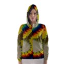 Red Blue Yellow Green Medium Rainbow Tie Dye Kaleidoscope Opaque Color Hooded Wind Breaker (Women) View1