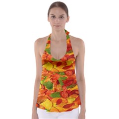 Leaves Texture Babydoll Tankini Top by BangZart