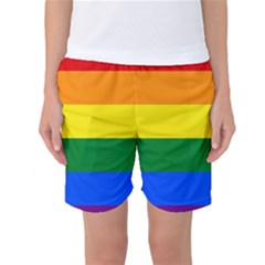 Pride Rainbow Flag Women s Basketball Shorts by Valentinaart