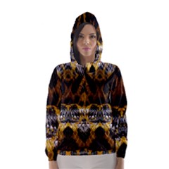 Textures Snake Skin Patterns Hooded Wind Breaker (women) by BangZart