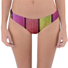 Colourful Wood Painting Reversible Hipster Bikini Bottoms by BangZart