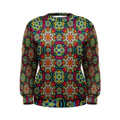 Jewel Tiles Kaleidoscope Women s Sweatshirt by WolfepawFractals