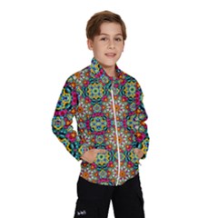 Jewel Tiles Kaleidoscope Wind Breaker (kids) by WolfepawFractals