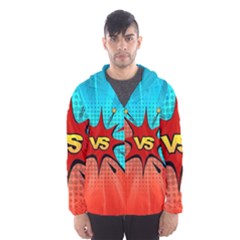 Comic Book Vs With Colorful Comic Speech Bubbles  Hooded Wind Breaker (men) by LimeGreenFlamingo